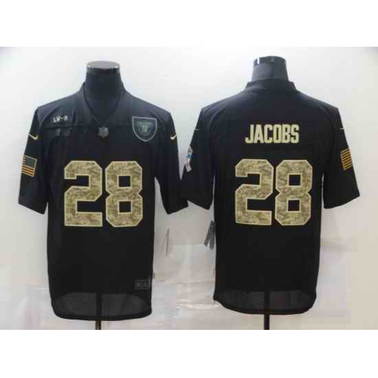 Nike Las Vegas Raiders 28 Josh Jacobs Black Camo 2020 Salute To Service Limited Jersey